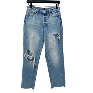 Urban Outfitters BDG Slim Straight Jeans Womens size 27 Blue Distressed HighRise